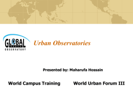 The Global Urban Observatory