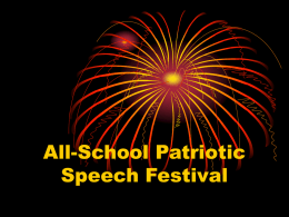 All-School Patriotic Speech Festival