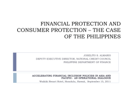 CONSUMER PROTECTION IN THE PHILIPPINES