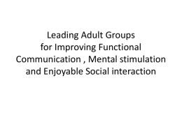Leading Adult Groups for Improving Functional