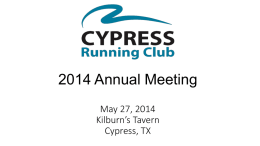 2013 Annual Meeting - Cypress Running Club