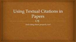 Using Textual Citations in Papers