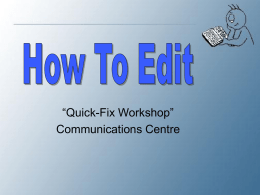 How to Edit’ - Mohawk College