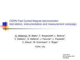 CERN Fast Cycled Magnet demonstrator: test station, instrumentation and measurement campaign  G.