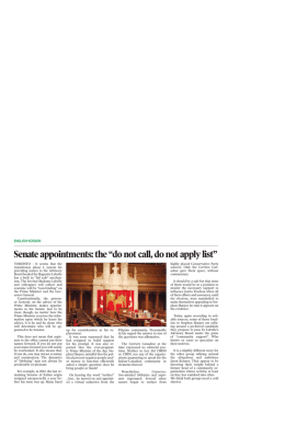 Senate appointments: the “do not call, do not apply list”
