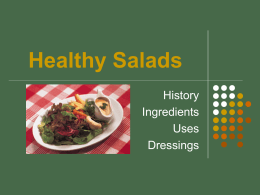 Healthy Salads History Ingredients Uses