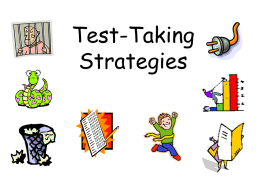 Test Taking Strategies 2