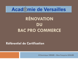 Rénovation du Bac Pro Commerce - CREG