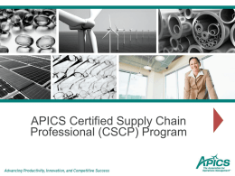 The APICS CSCP Learning System