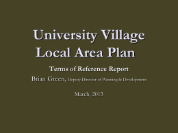 University Village Local Area Plan