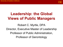 Leadership: the Global Views of Public Managers