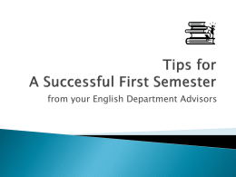 Tips for Academic Success