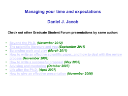 Managing your time and expectations