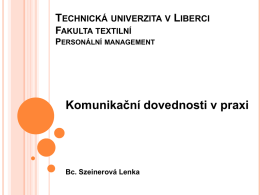 Szeinerová Lenka- PER - Technická univerzita v Liberci