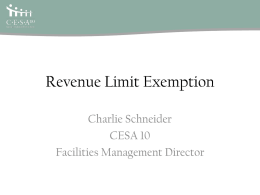 Revenue Limit Exemption Presentation