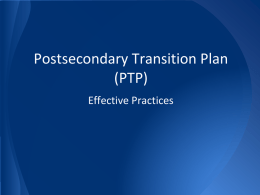 Effective Practices - Wisconsin Statewide Transition Initiative