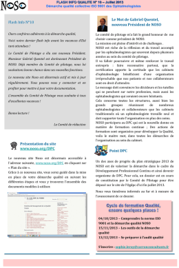 Flash info qualit&eacute; n&deg;10