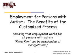 Employment for Persons with Autism