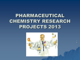 pharmaceutical chemistry research projects 2013