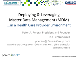 Deploying & Leveraging Master Data Management