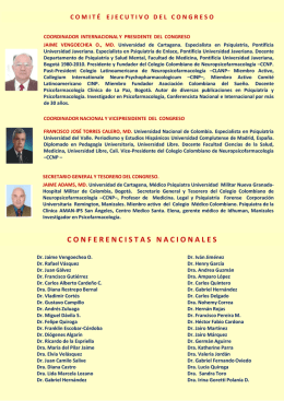 Diapositiva 1 - Colegio Colombiano de Neuropsicofarmacología