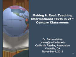Teaching Informational Texts in 21st Century Classrooms