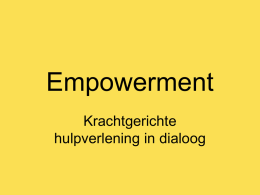 Empowerment: krachtgerichte hulpverlening in dialoog