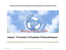 Impact ` Formation d`Oxydants Photochimiques