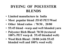 dyg of polyester blend