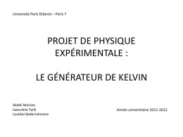 le générateur de kelvin - Université Paris Diderot