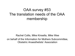 Results of OAA survey Dec 05-Feb06