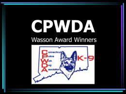 CPWDA Wasson Award Winners - Connecticut Police Work Dog
