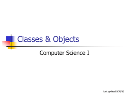 Classes & Objects