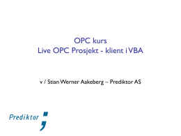 OPC Kurs - OPC klient i MS Excel / VBA
