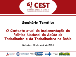 (PNSTT) no - Secretaria da Saúde do Estado da Bahia