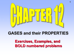 BEHAVIOR OF GASES CHAPTER 12