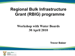 Water Boards Workshop RBIG 30 April 2010 TB FINAL