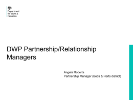 DWP Partnership/Relationship Managers