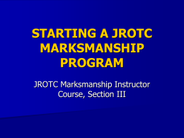 starting a jrotc marksmanship program