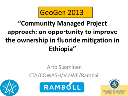 GeoGen 2013, Community Managed Project approach