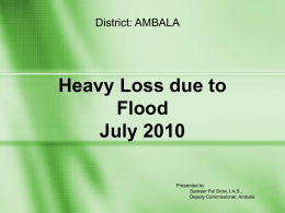 Heavy Loss due to Flood July 2010