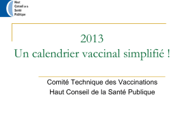 Un calendrier vaccinal simplifié!