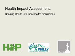 Health Impact Assessments
