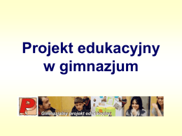 Propozycje tematów projektów edukacyjnych 2014/ 2015