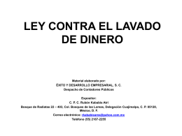 LEY CONTRA EL LAVADO DE DINERO