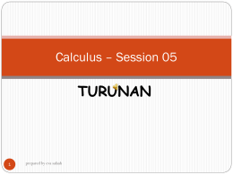 Calculus – Session 05 – turunan 02