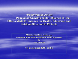 The national Population Policy of Ethiopia