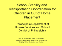CITY OF PHILADELPHIA Department of Human Services Education