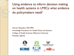 Supporting Use of Research Evidence for Policy in African Health