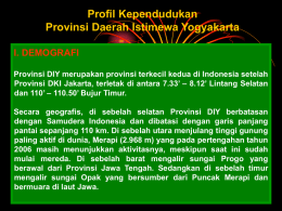 Profil Kependudukan Provinsi Daerah Istimewa Yogyakarta